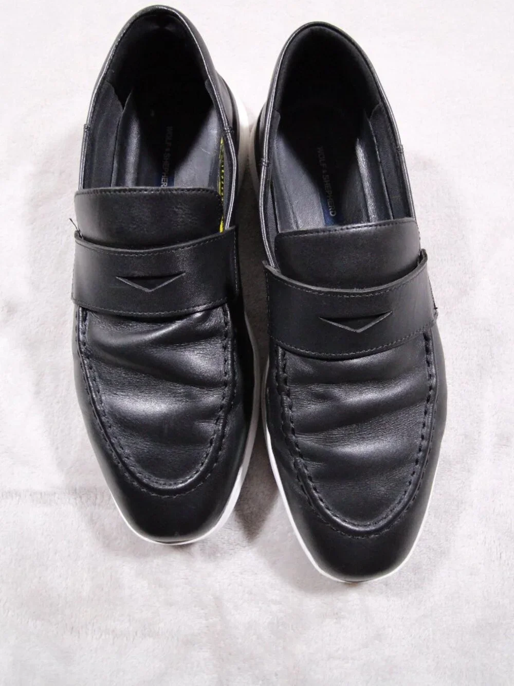 Wolf & Shepherd slip on leather shoes 11 M Men black